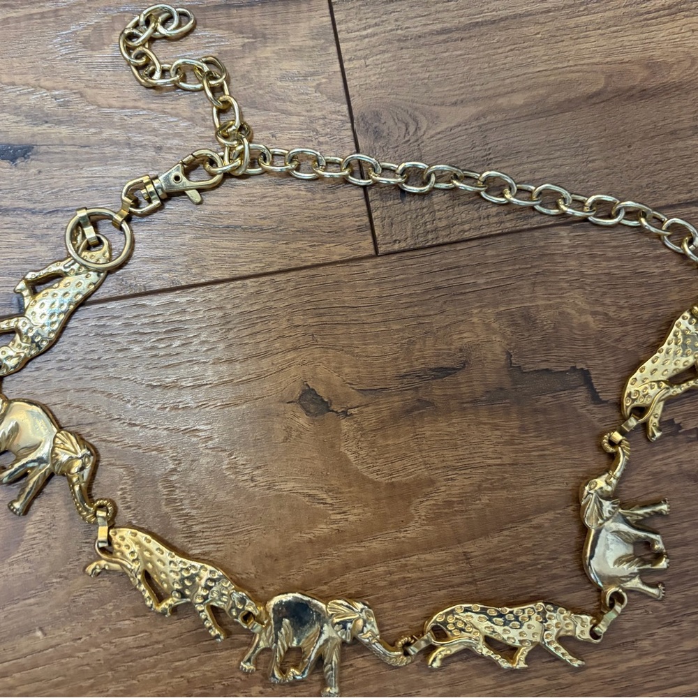 Gold Animal Link Statement Belt